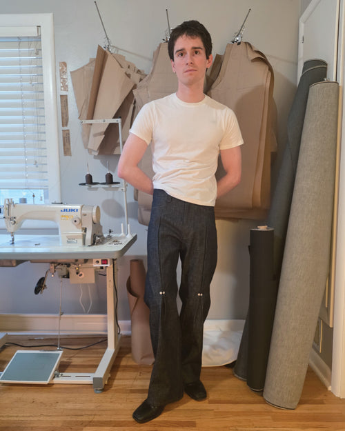 Pinned Box Pleat Pants