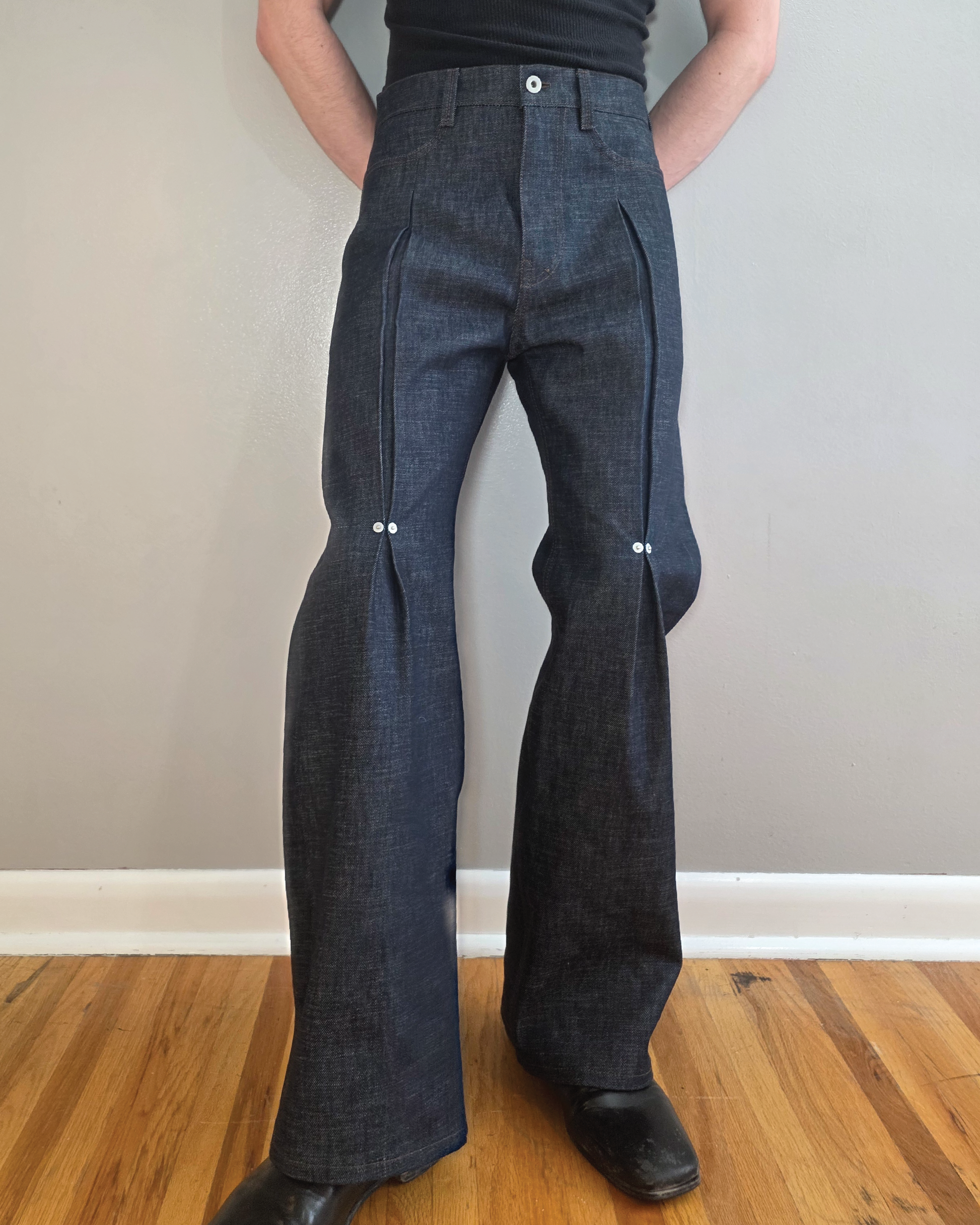 Pinned Box Pleat Pants