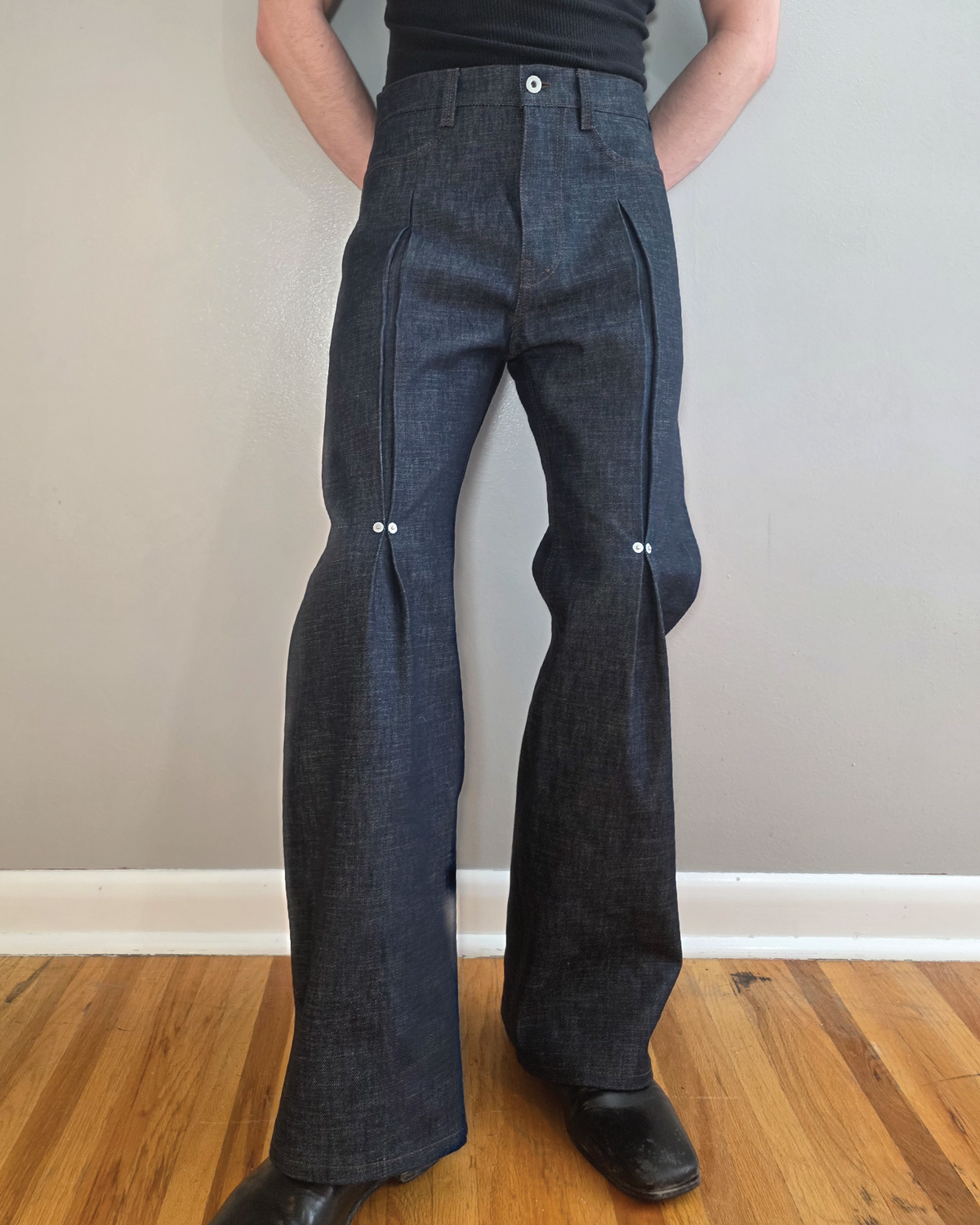 Pinned Box Pleat Pants