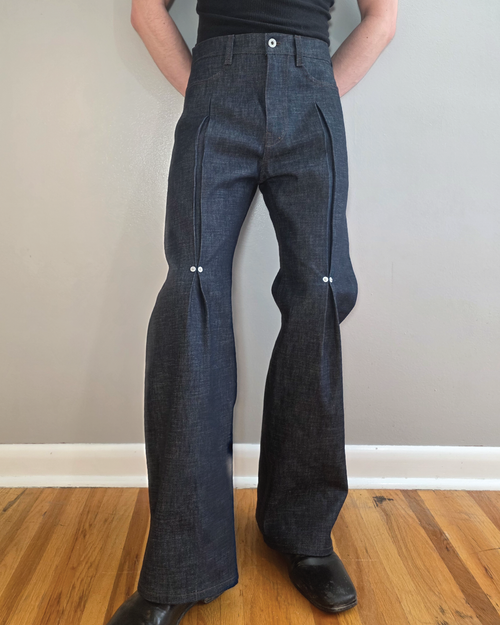 Pinned Box Pleat Pants