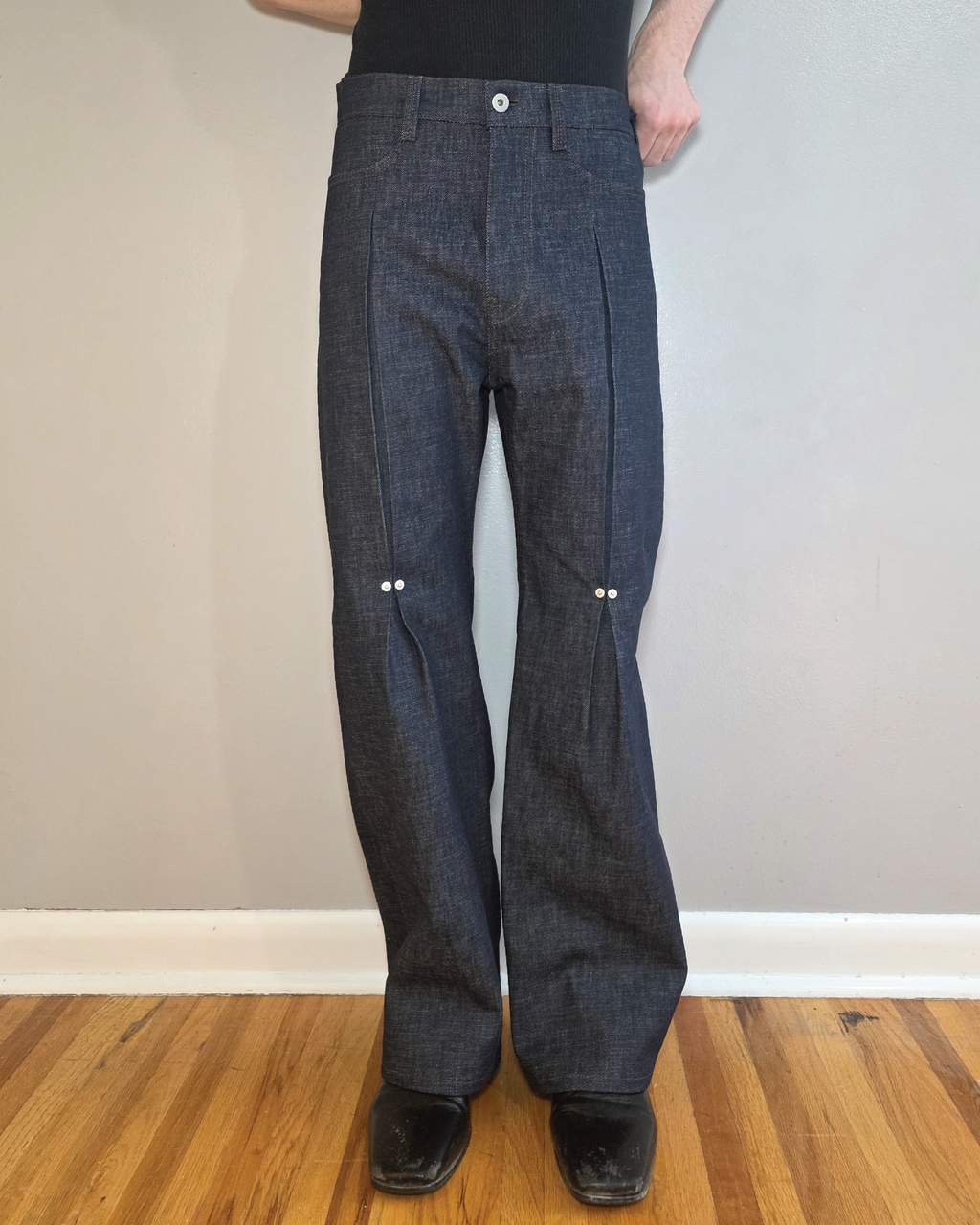 Pinned Box Pleat Pants