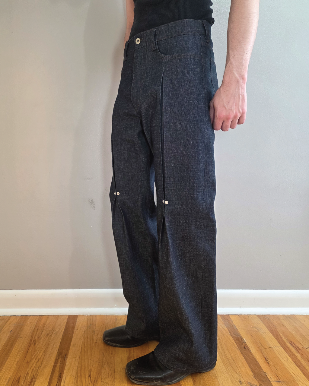 Pinned Box Pleat Pants