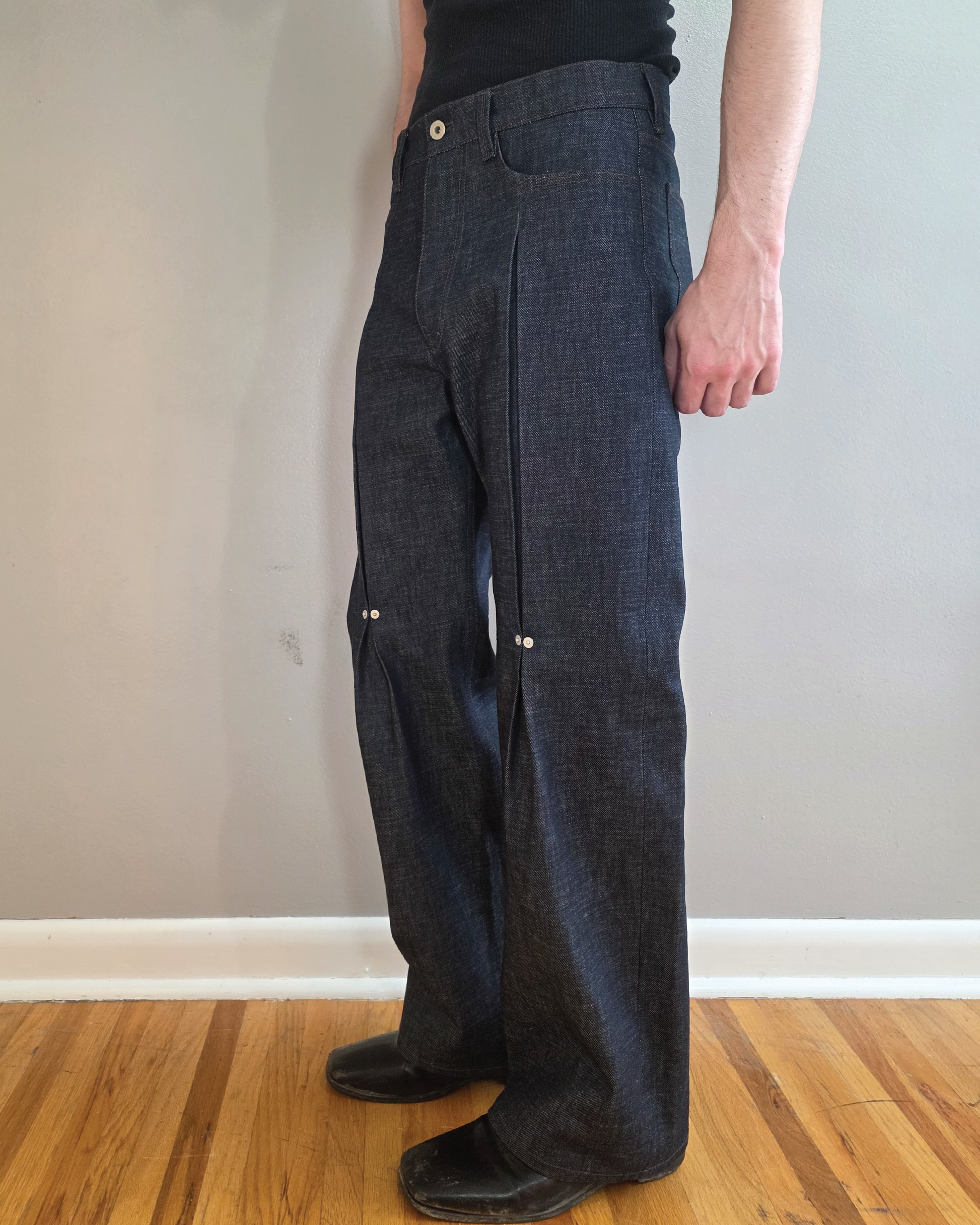 Pinned Box Pleat Pants