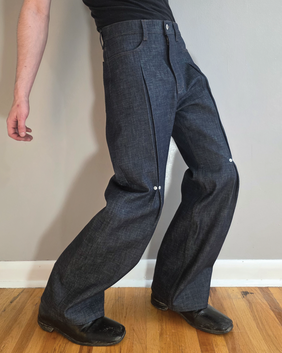 Pinned Box Pleat Pants